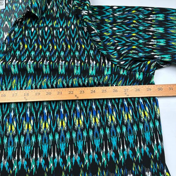 Catherines Top Womens 3X Green Button Down 3/4 Length Sleeve Office Casual - Picture 10 of 13